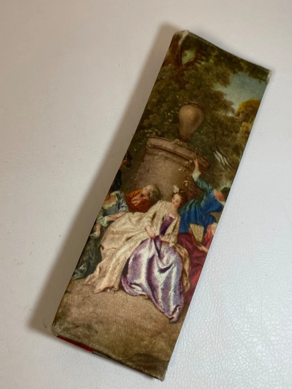 Vintage Satin Makeup Cosmetic Clutch Case Purse & Mirror Victorian Made In Italy